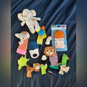🧸 Baby Toy Bundle | Teethers, Rattles, Finger Puppets & Sensory Toys